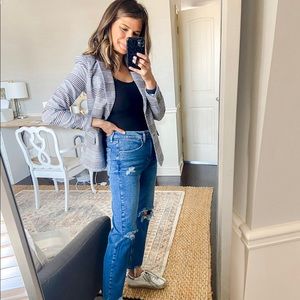 Free assembly boyfriend plaid blazer